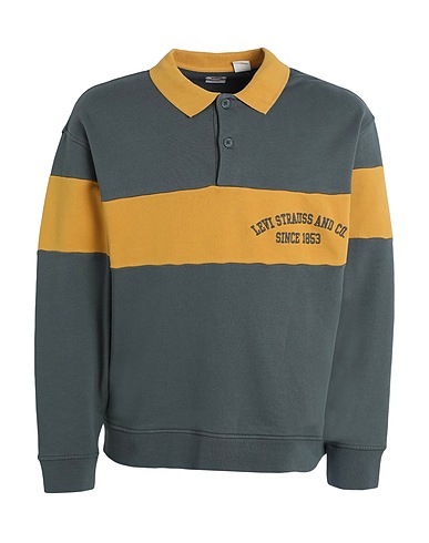 LEVI'S Sweatshirt ARCHIVE COLLARED CREW 
 Military green 100% Cotton
