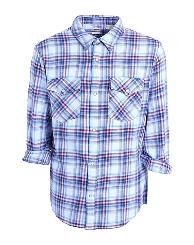 LEVI'S Checked shirt RELAXED FIT WESTERN 
 Blue 100% Cotton