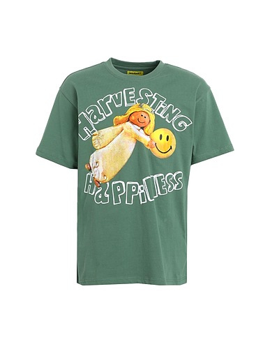 MARKET T-shirt SMILEY ANGELIC T-SHIRT
 Sage green 100% Cotton