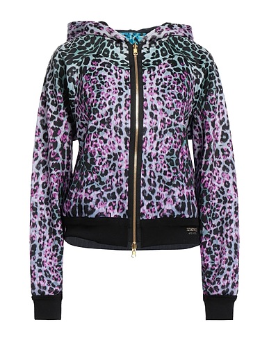 MARANI JEANS Hooded track jacket  Mauve 95% Polyester, 5% Elastane, Viscose, Polyamide, Wool