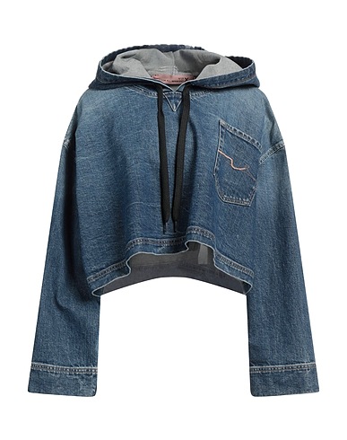 N°21 x 7 FOR ALL MANKIND Sweatshirt Blue 98% Cotton, 2% Elastane