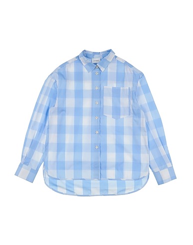 UNLABEL Camicie  e bluse fantasia Blu chiaro 100% Cotone