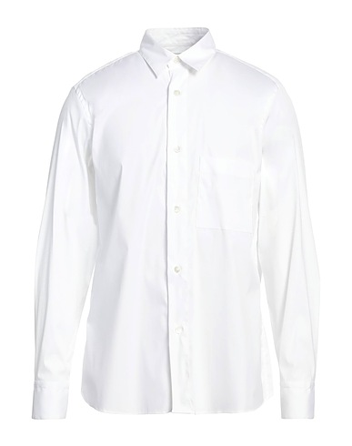 AGLINI Solid colour shirt White 78% Cotton, 18% Polyamide, 4% Elastane