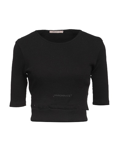 HINNOMINATE Crop top Black 95% Cotton, 5% Elastane