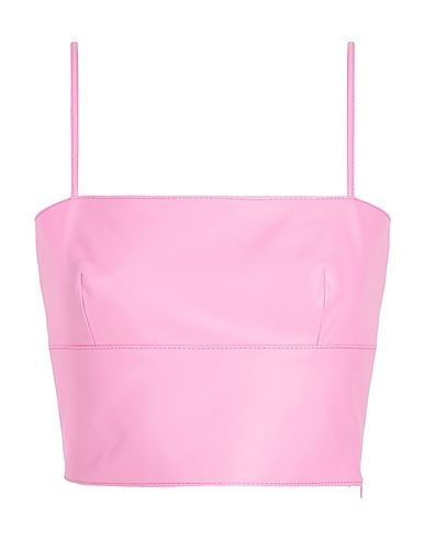 8 by YOOX Bustier LEATHER SPAGHETTI STRAP TOP
 Rosa 100% Lammleder