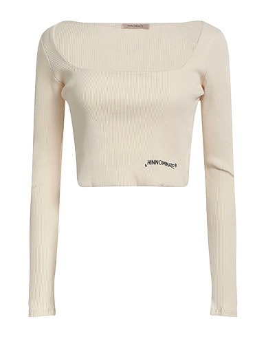 HINNOMINATE Crop top Beige 95% Cotton, 5% Elastane