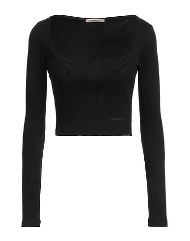 HINNOMINATE Crop top Black 95% Cotton, 5% Elastane