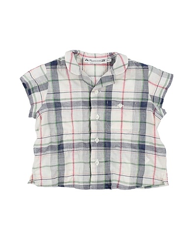 BONPOINT Camicie  e bluse fantasia Blu notte 85% Cotone, 14% Lino, 1% Poliuretano