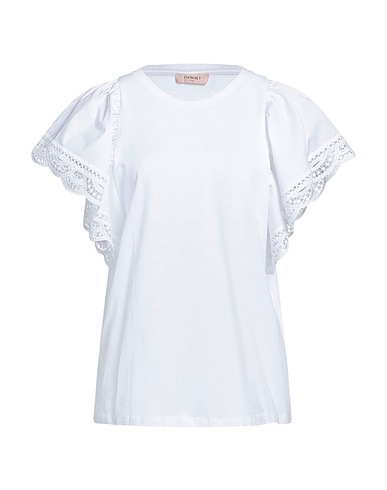 TWINSET T-shirt White 100% Cotton, Elastane, Polyester