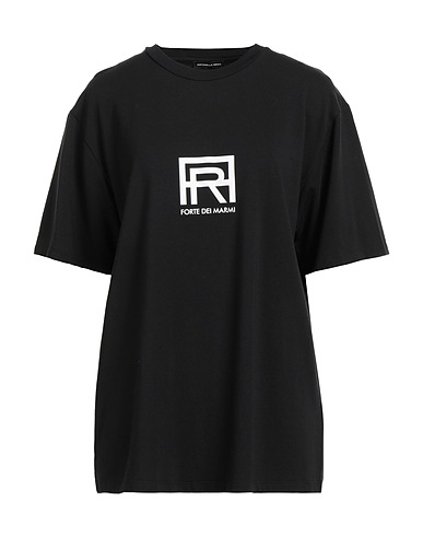 ANTONELLA RIZZA T-shirt Black 48% Modal, 48% Cotton, 4% Rubber