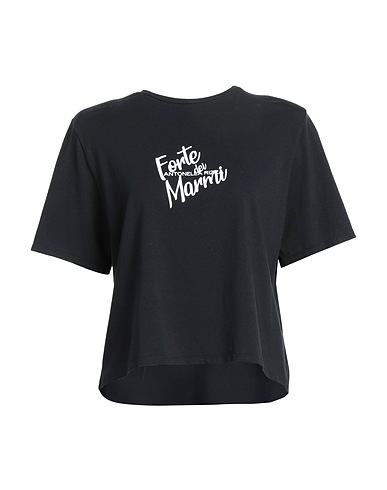 ANTONELLA RIZZA T-shirt Black 48% Modal, 48% Cotton, 4% Rubber