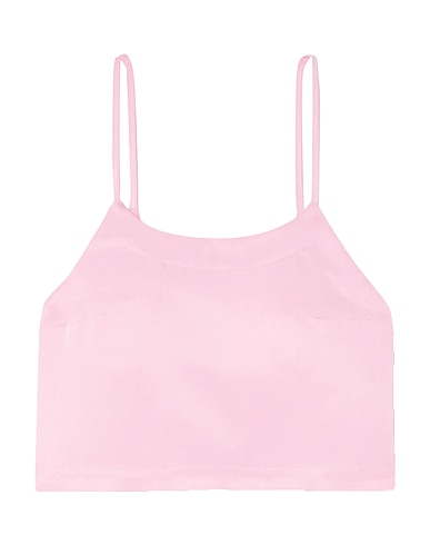 BONDI BORN Crop top Pink 53% Rayon, 37% Linen, 10% Cotton