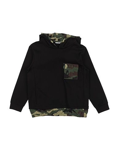 DOLCE&GABBANA Hooded track jacket  Black 70% Cotton, 20% Polyamide, 10% Polyester