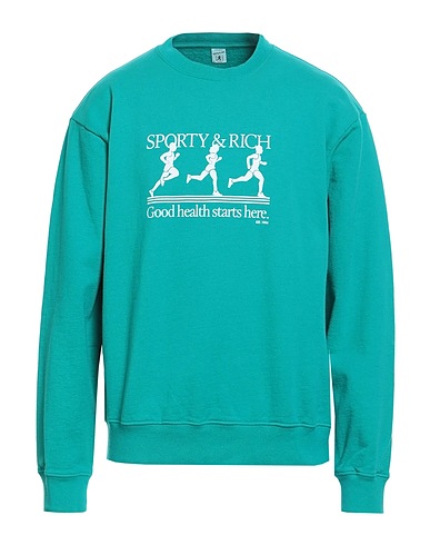 SPORTY & RICH Sweatshirt Turquoise 100% Cotton