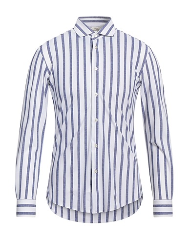 BRIAN DALES Striped shirt White 74% Polyamide, 26% Elastane