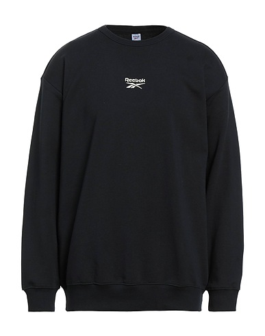 REEBOK Sweatshirt Black 100% Cotton, Elastane