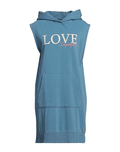 !M?ERFECT Short dress Slate blue 80% Cotton, 20% Polyester