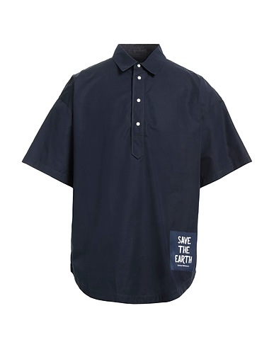 EMPORIO ARMANI Shirts Midnight blue 100% Cotton