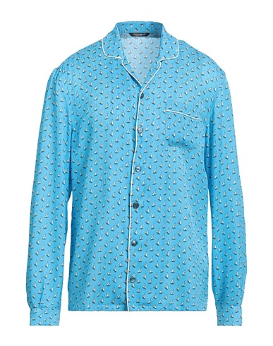 DOLCE&GABBANA Patterned shirt Azure 100% Silk