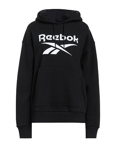 REEBOK Hooded track jacket  Black 80% Cotton, 20% Polyester, Elastane