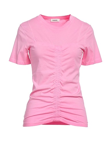 SANDRO T-shirt Pink 100% Cotton