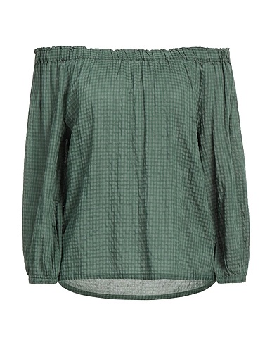 NICE THINGS by PALOMA S. Off-the-shoulder top Dark green 65% Viscose, 35% Cotton
