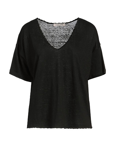 LA FILERIA T-shirt Black 100% Linen