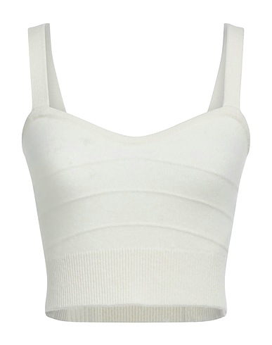 SANDRO Crop top Cream 100% Wool