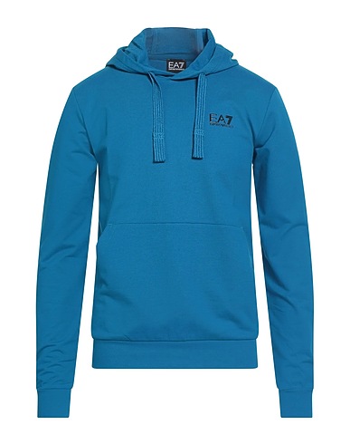 EA7 Felpa Azzurro 100% Cotone, Elastan