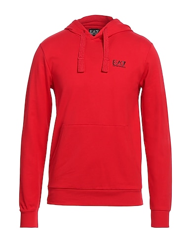 EA7 Hooded sweatshirt Red 100% Cotton, Elastane