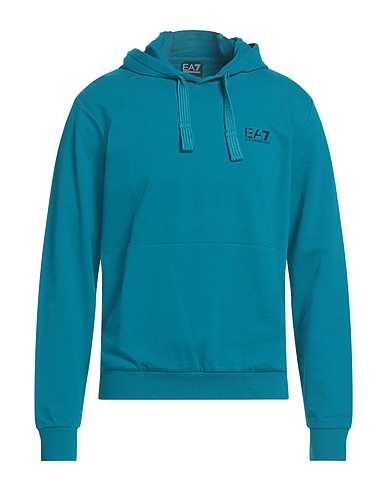 EA7 Felpa Verde petrolio 100% Cotone, Elastan