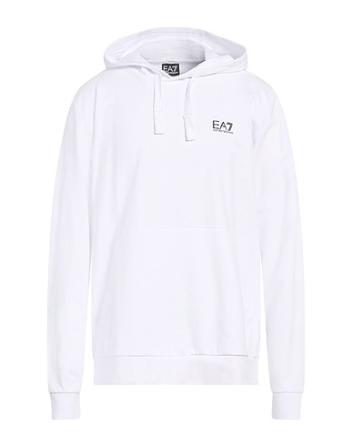 EA7 Sweat-shirt à capuche BIANCO 100% Coton, Élasthanne