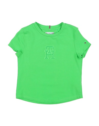 TOMMY HILFIGER T-shirt Green 91% Cotton, 9% Elastane