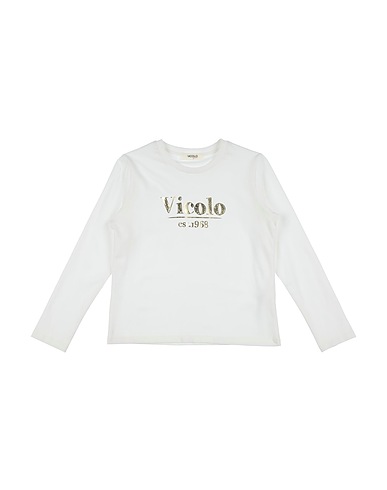 VICOLO T-shirt White 90% Cotton, 10% Elastane