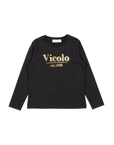 VICOLO T-shirt Μαύρο 90% Βαμβάκι, 10% Ελαστάνη
