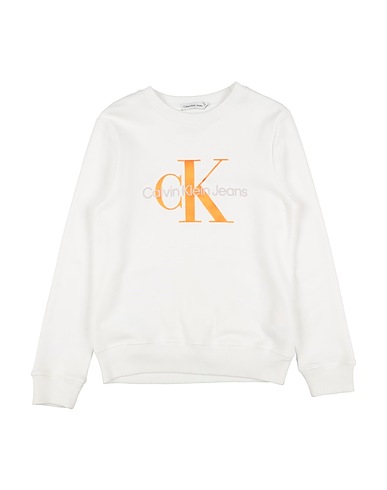 CALVIN KLEIN JEANS Felpa Bianco 100% Cotone, Elastan