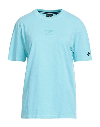 SUPERDRY T-shirt Celeste 100% Cotone