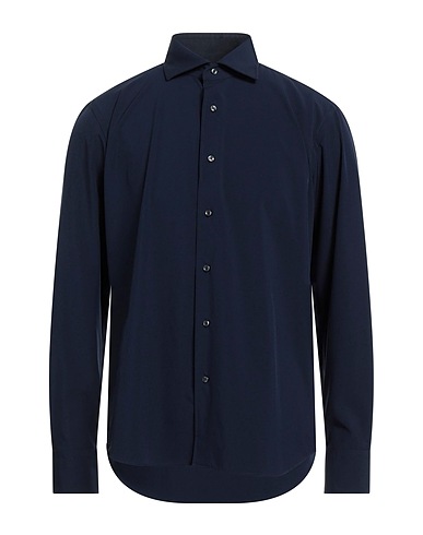 GRIGIO Solid colour shirt Midnight blue 88% Polyester, 12% Elastane