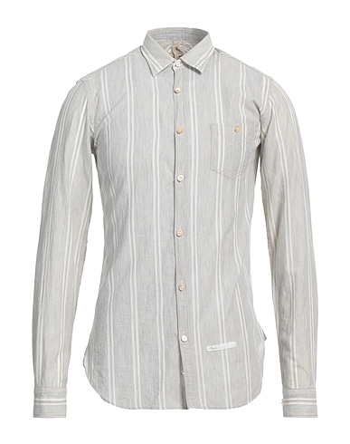 DNL Ριγέ πουκάμισο Ανοιχτό γκρι 100% Βαμβάκι