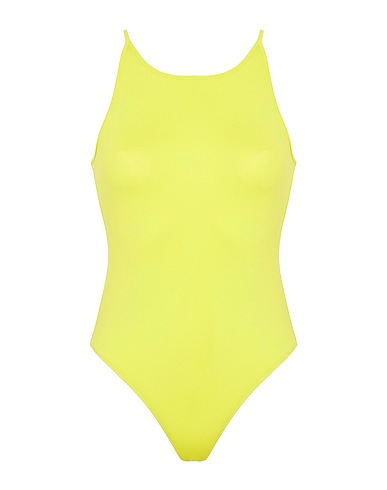 8 by YOOX TOPWEAR JERSEY HALTER ESSENTIAL BODYSUIT
 Lime green 95% Viscose, 5% Elastane