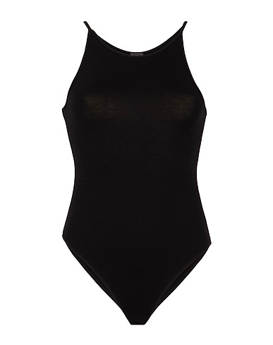 8 by YOOX TOPS & TEES JERSEY HALTER ESSENTIAL BODYSUIT
 Black 95% Viscose, 5% Elastane