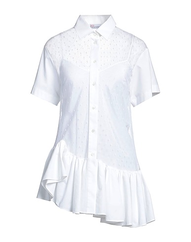 REDValentino Lace shirts & blouses White 98% Cotton, 2% Elastane