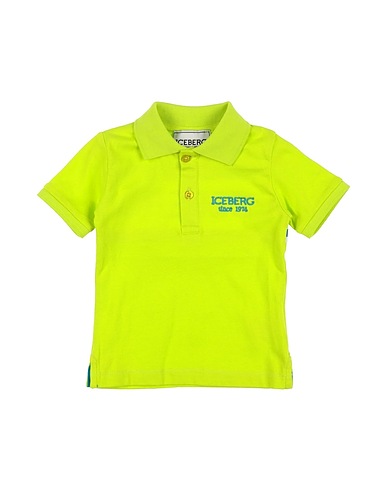 ICEBERG Polo shirt Lime green 95% Cotton, 5% Elastic fibres