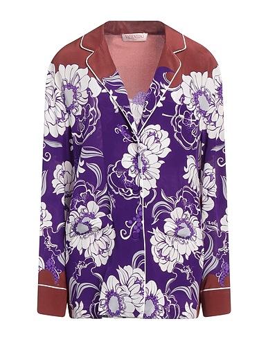 VALENTINO GARAVANI Floral shirts & blouses Dark purple 100% Silk