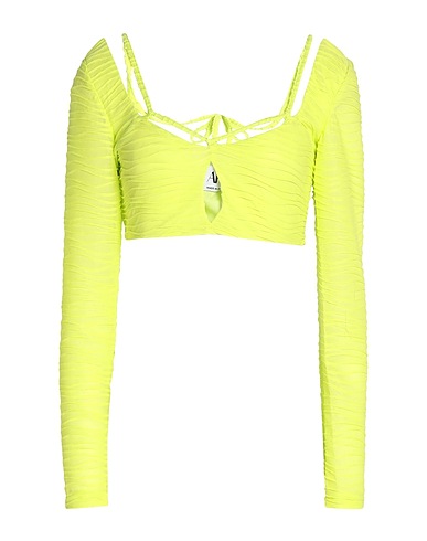 NA-KD Off-the-shoulder top Lime green 95% Polyester, 5% Elastane
