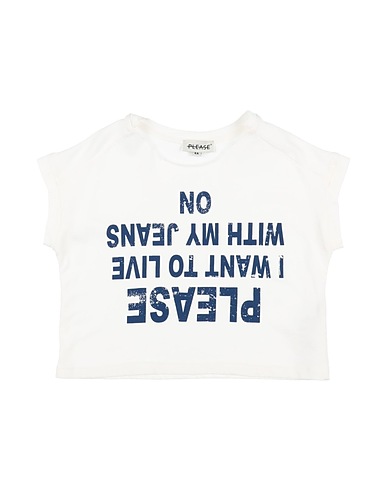 PLEASE T-Shirt Weiß 100% Baumwolle