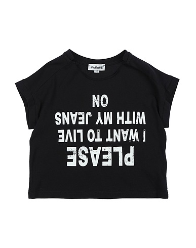 PLEASE T-shirt Black 100% Cotton