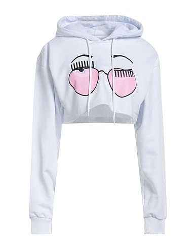 CHIARA FERRAGNI Hooded track jacket  White 100% Cotton