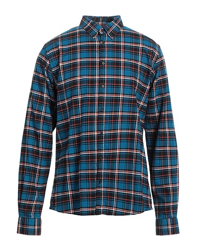 SUN 68 Checked shirt Deep teal 100% Cotton