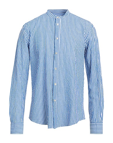 BRIAN DALES Striped shirt Azure 80% Cotton, 20% Linen